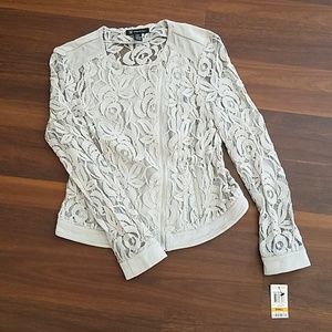 NWT Lace asymmetrical zip jacket